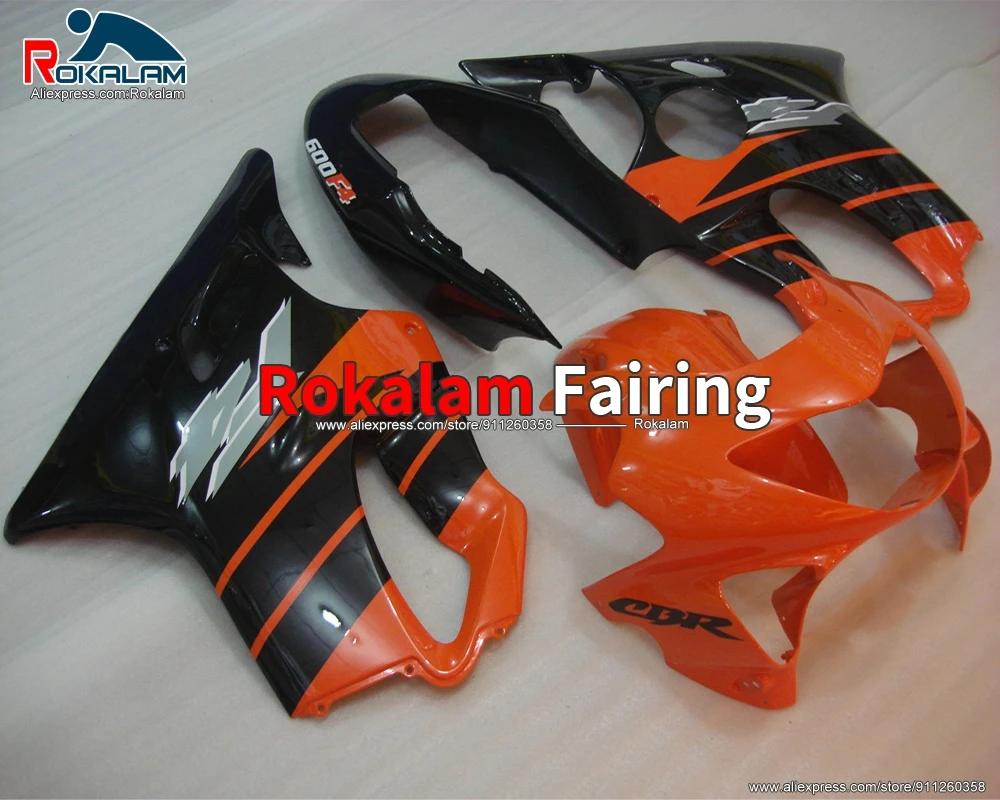 

Hulls для Honda CBR600 F4 1999 2000 CBR 600 F4 99 CBR 600 00 послепродажный мотоциклетный оранжевый черный комплект обтекателей (литьё под давлением)