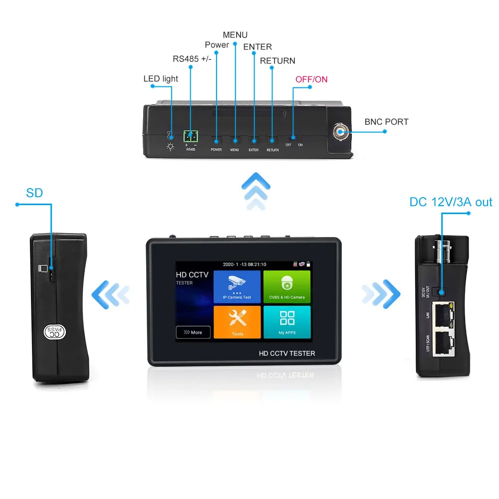 Горячий IP CCTV камера тестер 4K портативный монитор 8MP AHD TVI CVI CVBS cctv ipc cftv Мини - купить