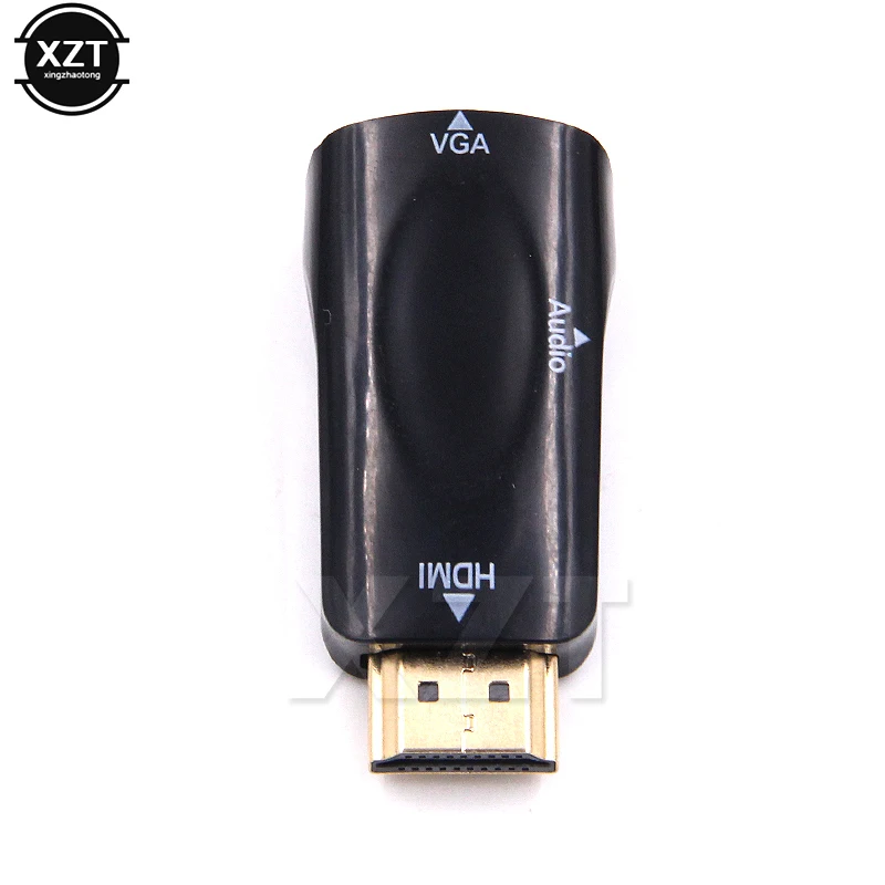 Адаптер HDMI совместимый с VGA преобразователь аудиокабелей со штекером 3 5 мм на