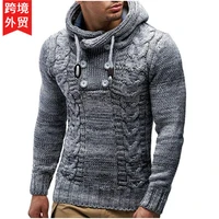mens sweaters high neck long sleeve hooded winter spring pullover tops s 3xl