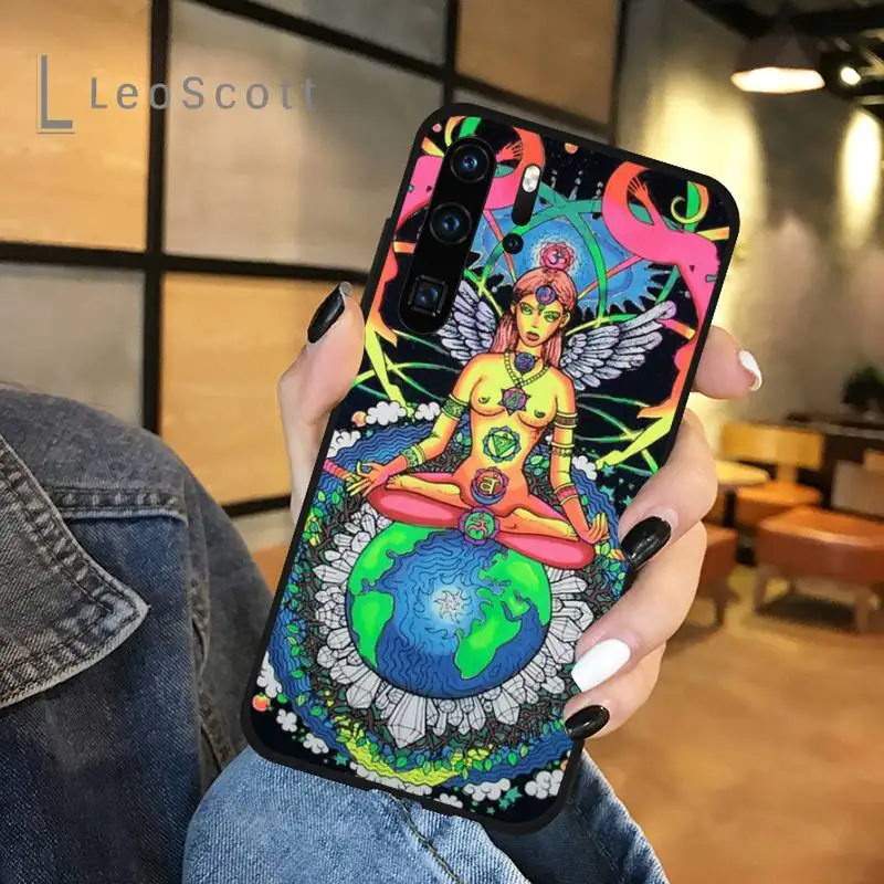 

COLOR Psychedelic Trippy Art Phone Case For Huawei P 20 30 40 lite pro smart 2019 honor 10 i lite 8x nova 5t mate 20 pro funda