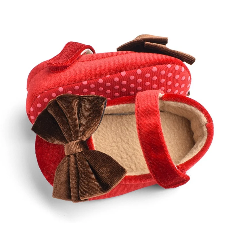 

Lovely Velvet Bow Baby Girls Toddler First Walkers Baby Shoes Princess Soft Cute Shoe Autumn Non-Slip Baby Crib Shoes43