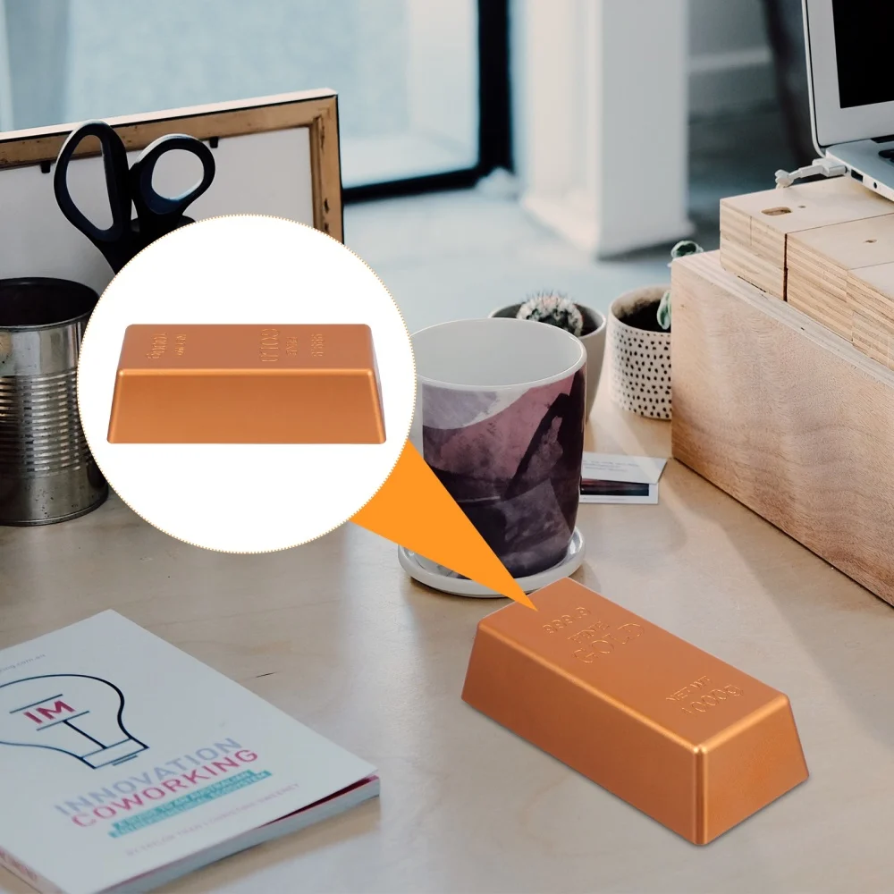 

1 Pc Simulation Silver Bar Artificial Silver Brick Decoration Vivid Party Prop