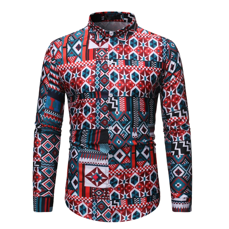 Цветная полосатая черная рубашка Мужская Новая мода Slim Fit Гавайские рубашки с длинными рукавами Топы осень весна Camisa Social Masculina 3XL