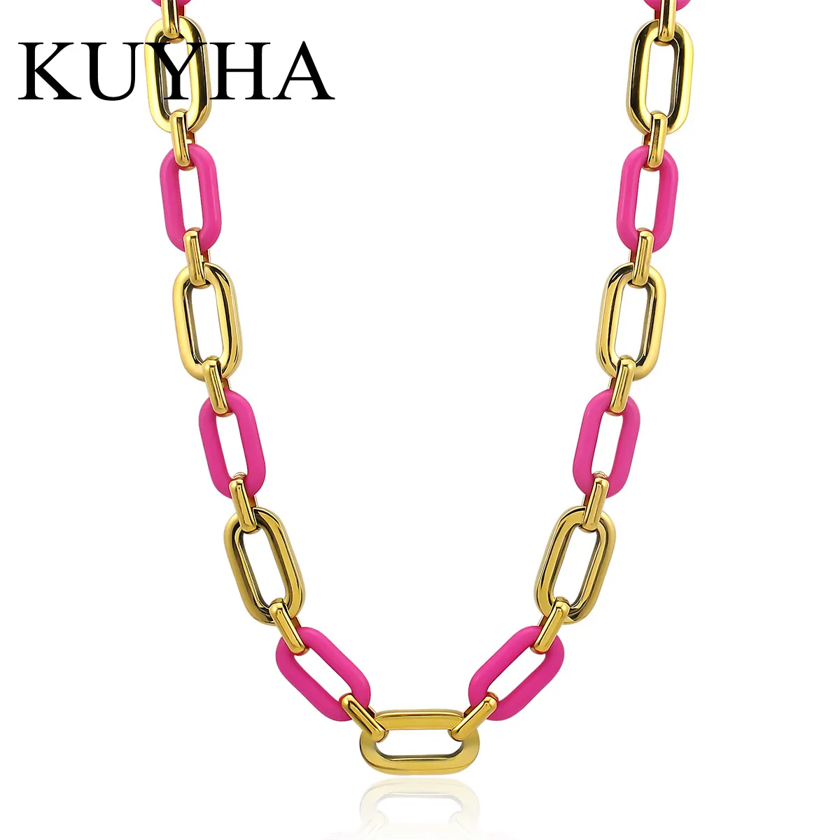 

Free shipping New high-quality jewelry 18k gold and colorful acrylic necklace with barcelet set Stainless Steel Bracelet Jewelry