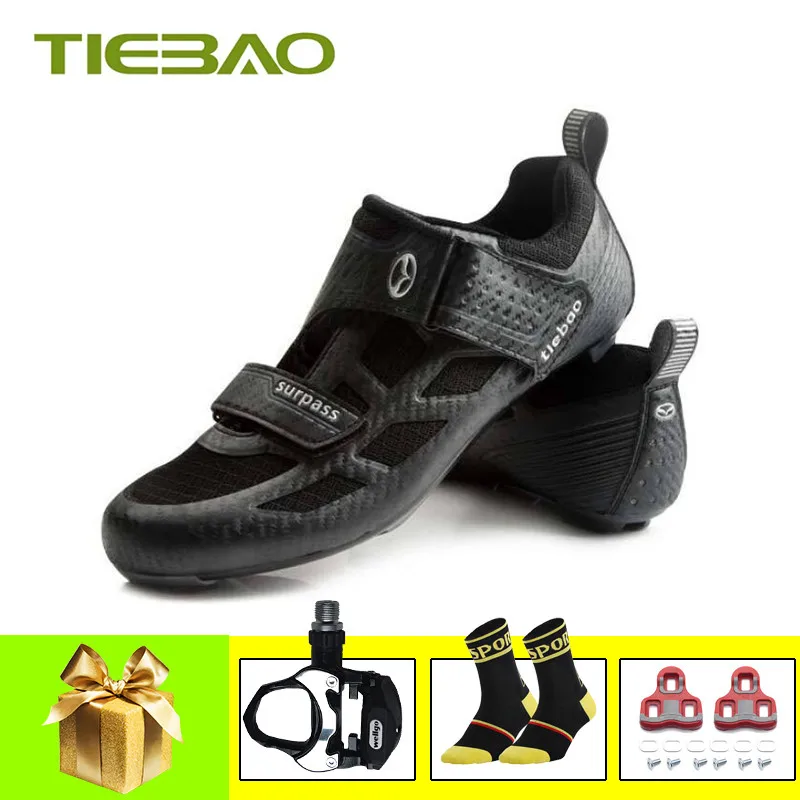 pedals with 1815 B Tiebao sapatilha ciclismo велосипедная обувь для триатлона Мужская дышащая обувь для шоссейного велосипеда суперзвезда спортивная обувь для верховой езды - Цвет: pedals with 1815 B