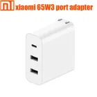Оригинальное зарядное устройство USB Xiaomi, 65 Вт, быстрая зарядка (2A1C) для ноутбука, телефона, планшета, iPhone, переключателя, внешний выходной адаптер макс. 65 Вт