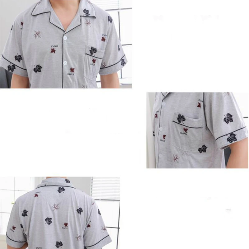 

Pajama Sets Men Short Sleeve Leisure Chic Letter Printed Breathable Comfortable Mens Korean Style Sleepwear Homewear 2pcs Trendy