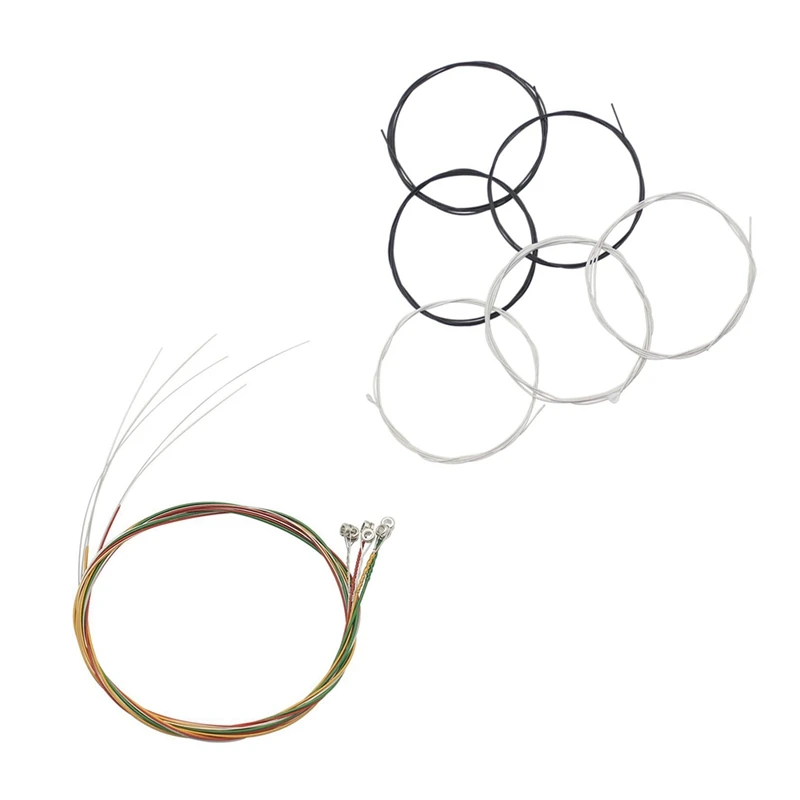 

IRIN E103 6Pcs/Set Colorful Plated Steel+Copper Alloy Electric Guitar Strings & 6x IRIN C101 Classical Guitar Black Silver Nylon
