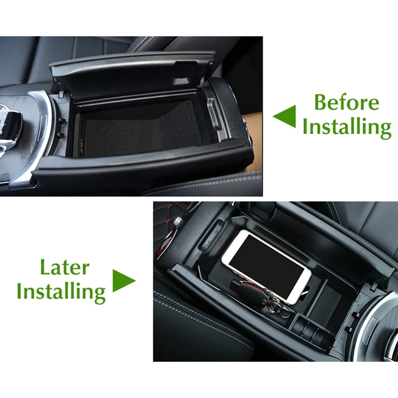 

Car Center Console Armrest Box Storage Box Container Tray Organizer Accessories for Mercedes Benz C Glc Class W205 2015+