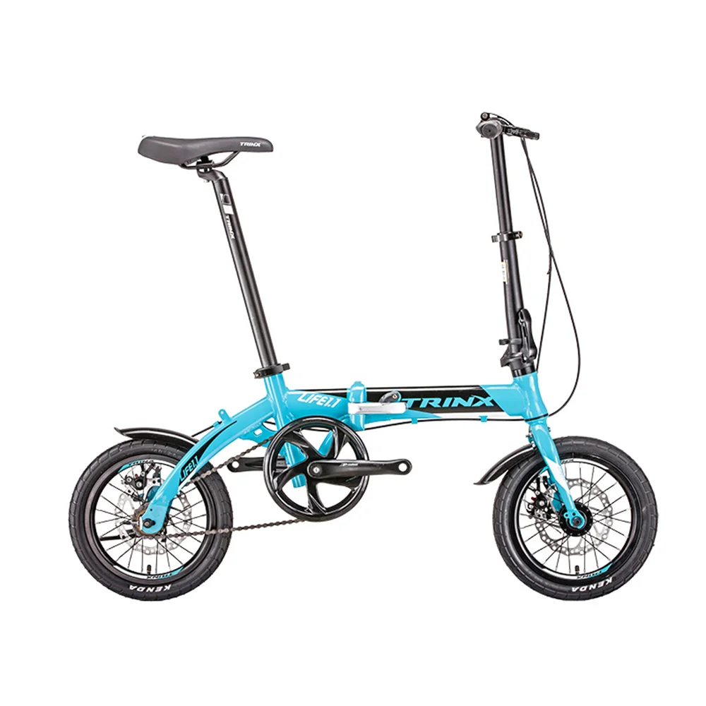 

Складной велосипед из алюминиевого сплава, 14 дюймов светильник легкий дисковый тормоз, светильник переноска, городской мини-велосипед