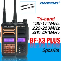 2Pcs BAOFENG X3 Plus Long Distance Tri-band Ham Radios High-Power Walkie-Talkies Handheld hf Transceiver BF UV-5R Update Version