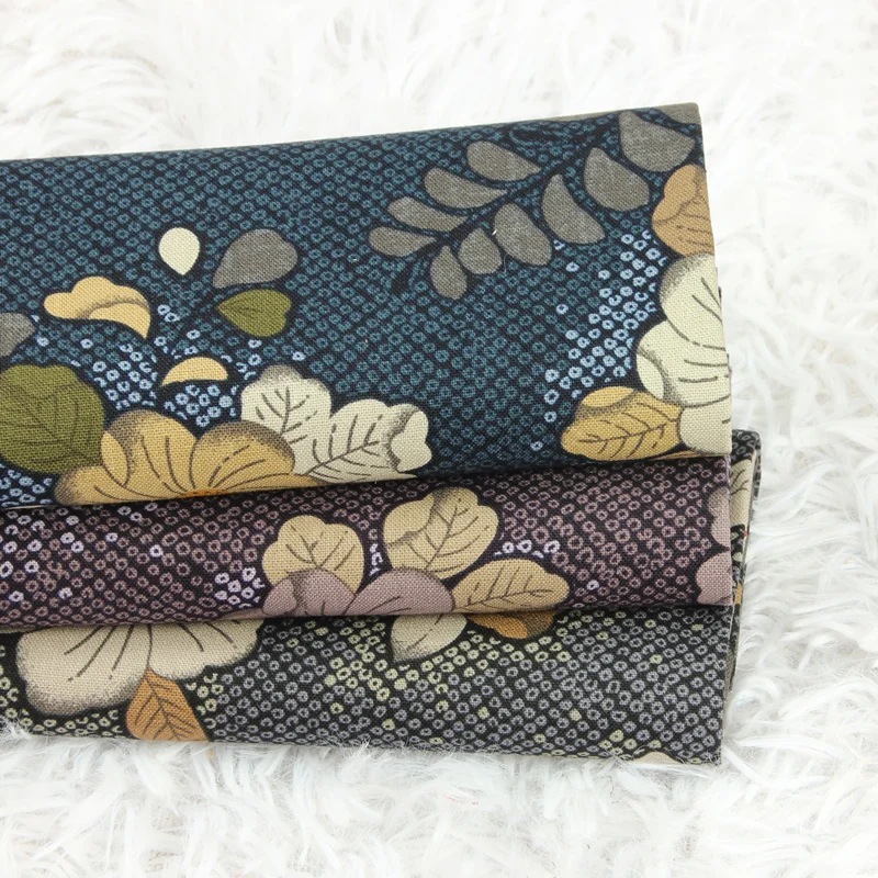 

Half Yard Thicken Cotton Fabric Retro National Wind Print Handmade DIY Bag Garment Material 100% Cotton CR-583