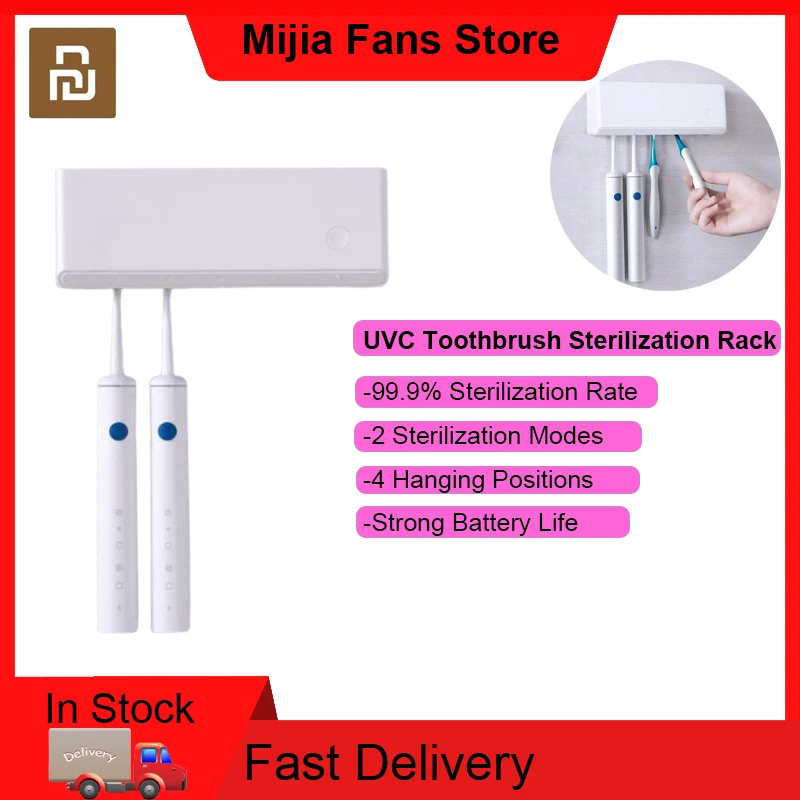 

Youpin Toothbrush Holder Intelligent UVC Disinfection Rack 99.9% Sterilization Rate Wall-Mounted Bathroom Accessories Type-C