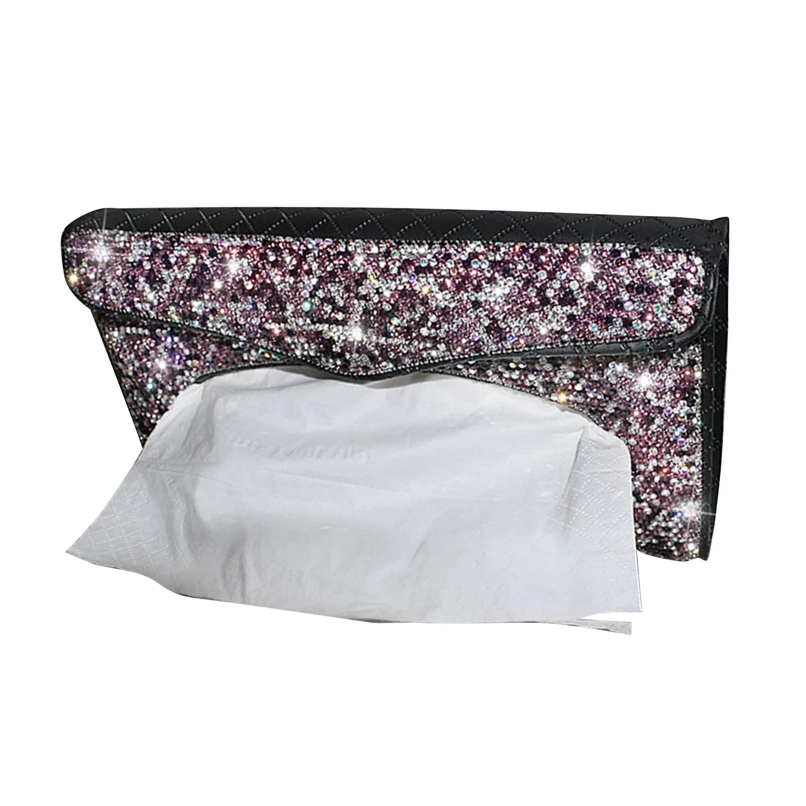 

Car Sun Visor Tissue Box Crystal Diamond Paper Case Clip PU Leather Backseat Tissue Case Car Auto Styling Accessories For Girls