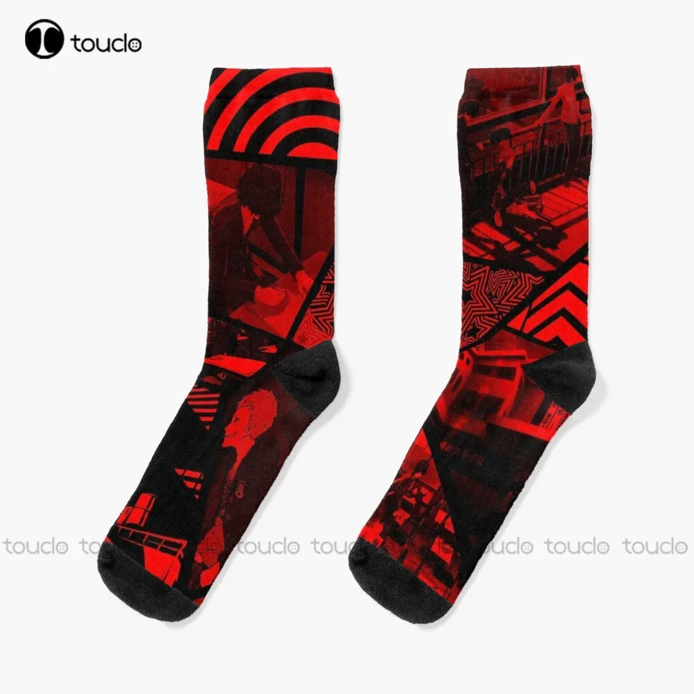 

Persona 5 Infrared School Days Socks cotton socks for women Personalized Custom Unisex Adult Teen youth Socks 360° digital print