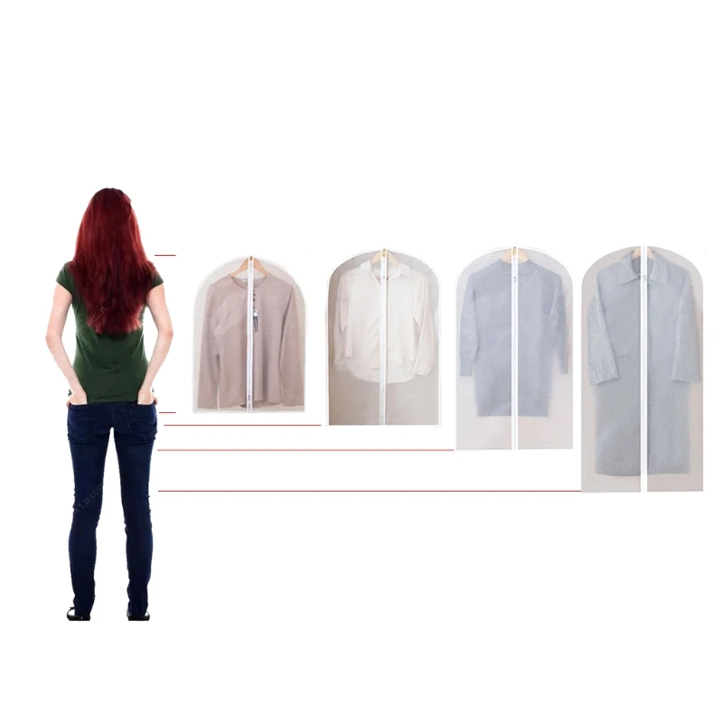 

12pcs Hanging Garment Bags Lightweight Clear Clothes Cover Full Zipper Suit Bag for Closet Storage Home Travel
