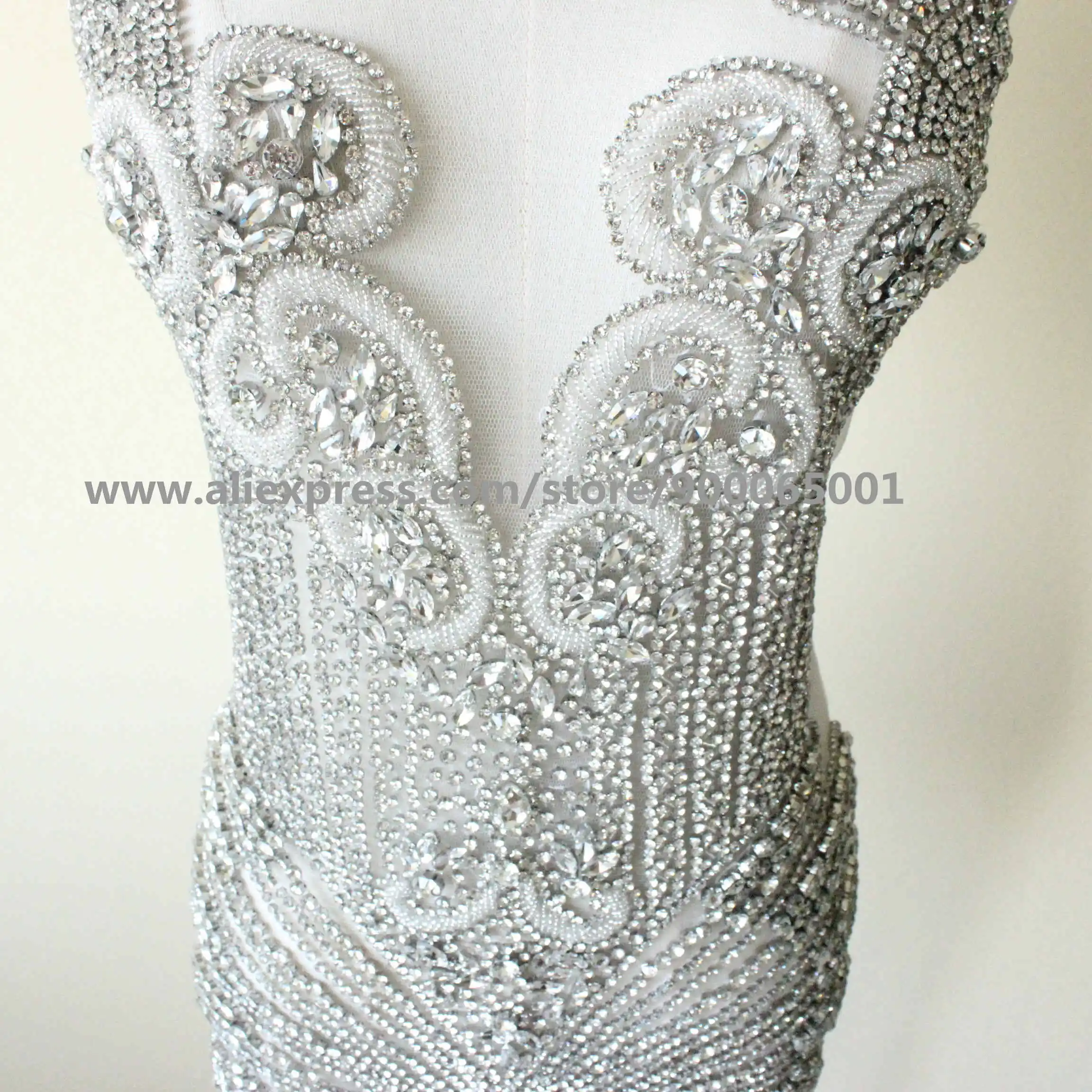 Длинный лиф аппликация для стразы ручная работа свадебного платья | Дом и сад