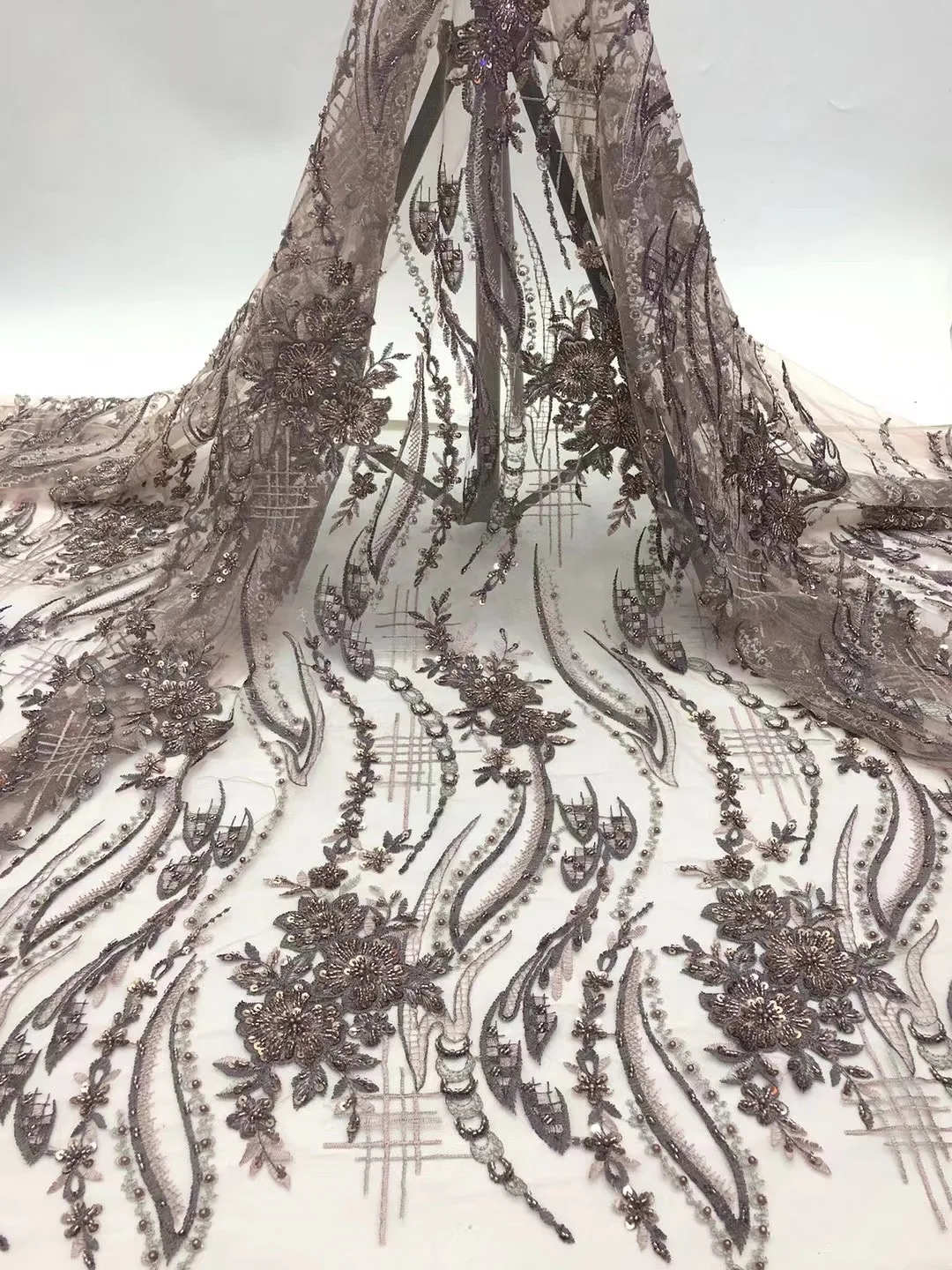 Тяжелые бусины блестки африканская кружевная ткань высокое качество