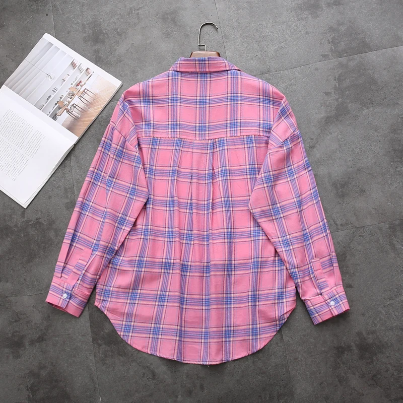 Женская блузка GOPLUS одежда для бойфренда женская рубашка в клетку большого