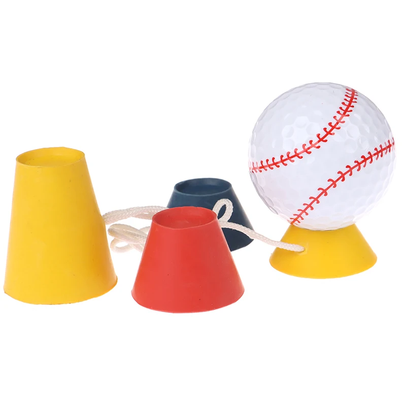 

4 In 1 Different Heights Golf Tees Golf Winter Rubber Tee Sports Rope Golf Ball Holder Drop Ship Golf Accessory
