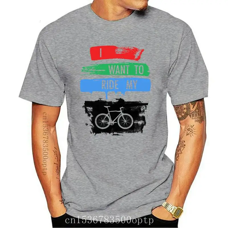 

Футболка мужская с коротким рукавом и принтом «Я хочу ездить на велосипеде»