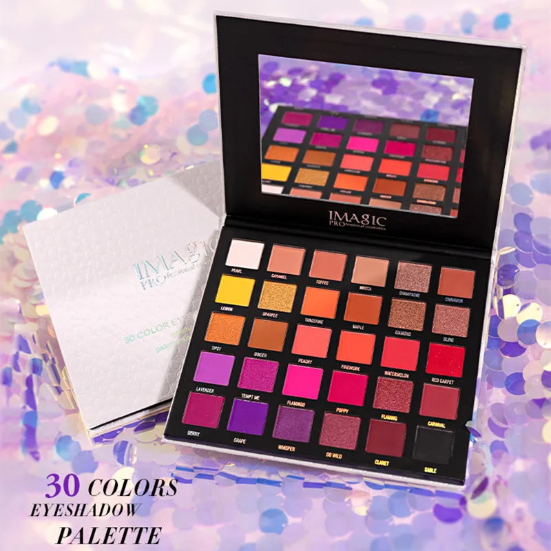 

IMAGIC Eyeshadow Pallete Matte Glitter Palette Makeup Eye Shadow Waterproof Lasting Shimmer Pigment Cosmetic 30colors Maquillage