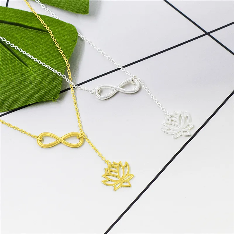 Ожерелье в виде лотоса для женщин модное Ювелирное Украшение европейском и
