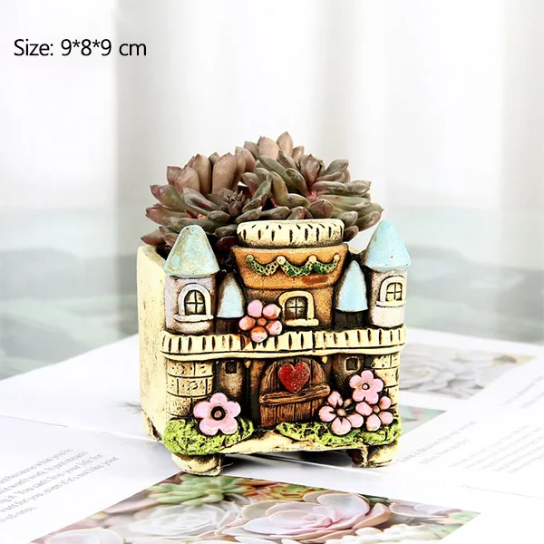 A-Only Flower Pot Strongwell Европейский замок Рельефный цветочный горшок садовые растения ручная роспись скандинавский цветочный горшок украшения дома аксессуары подарок - Цвет: A-Only Flower Pot