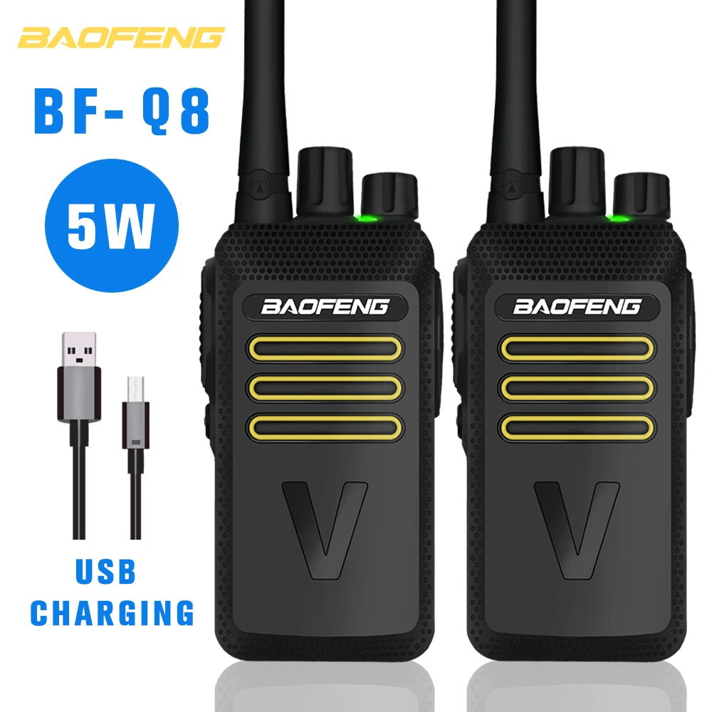 2 шт./Лот Мини Baofeng BF-Q8 uhf band Walkie Talkie sets bf-888s portable USB Charge Ham двухсторонний радиоприемник для охоты туризма от AliExpress RU&CIS NEW