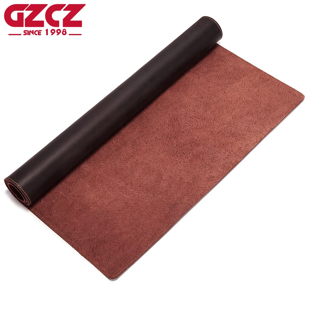 GZCZ  New Large Mouse Pad Extra Big Non-Slip Desk Pad Quality Cow Leather Desk Table Protector Gaming Mouse Mat for Game Office