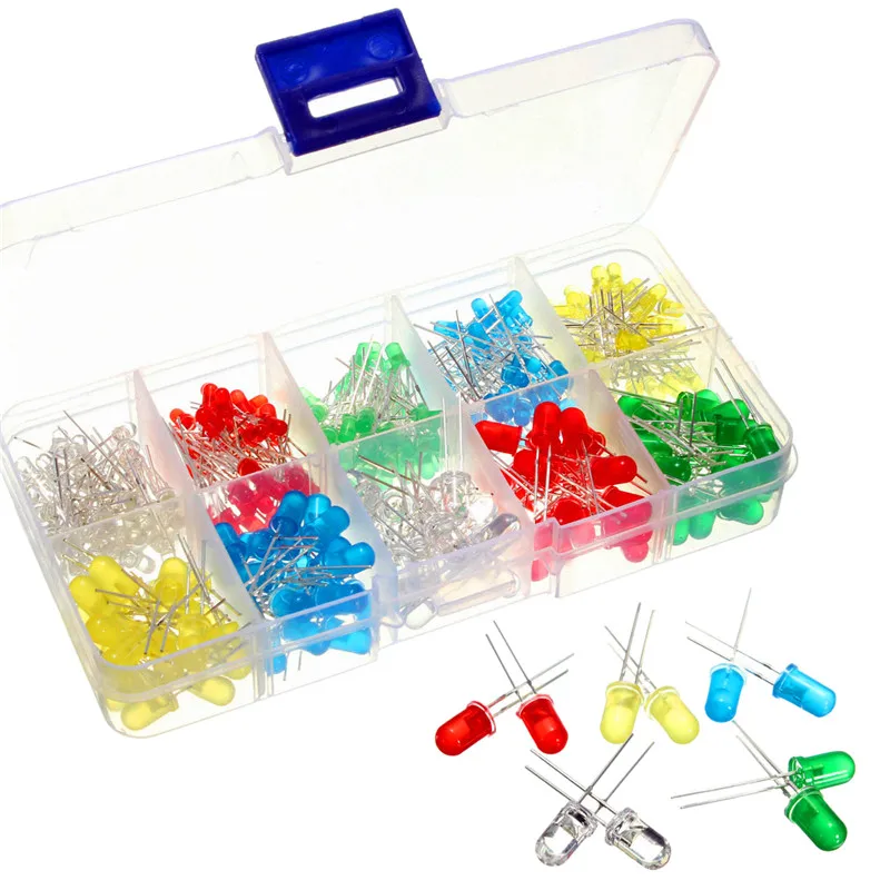 Набор светодиодных ламп 300 шт./лот 3 мм и 5 белый желтый красный зеленый синий|bulb