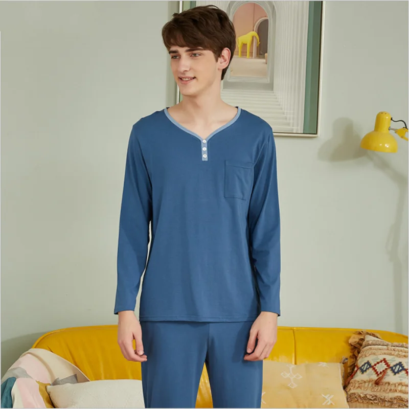 Сезон весна осень Новинка Домашняя одежда для мужчин повседневные пижамные