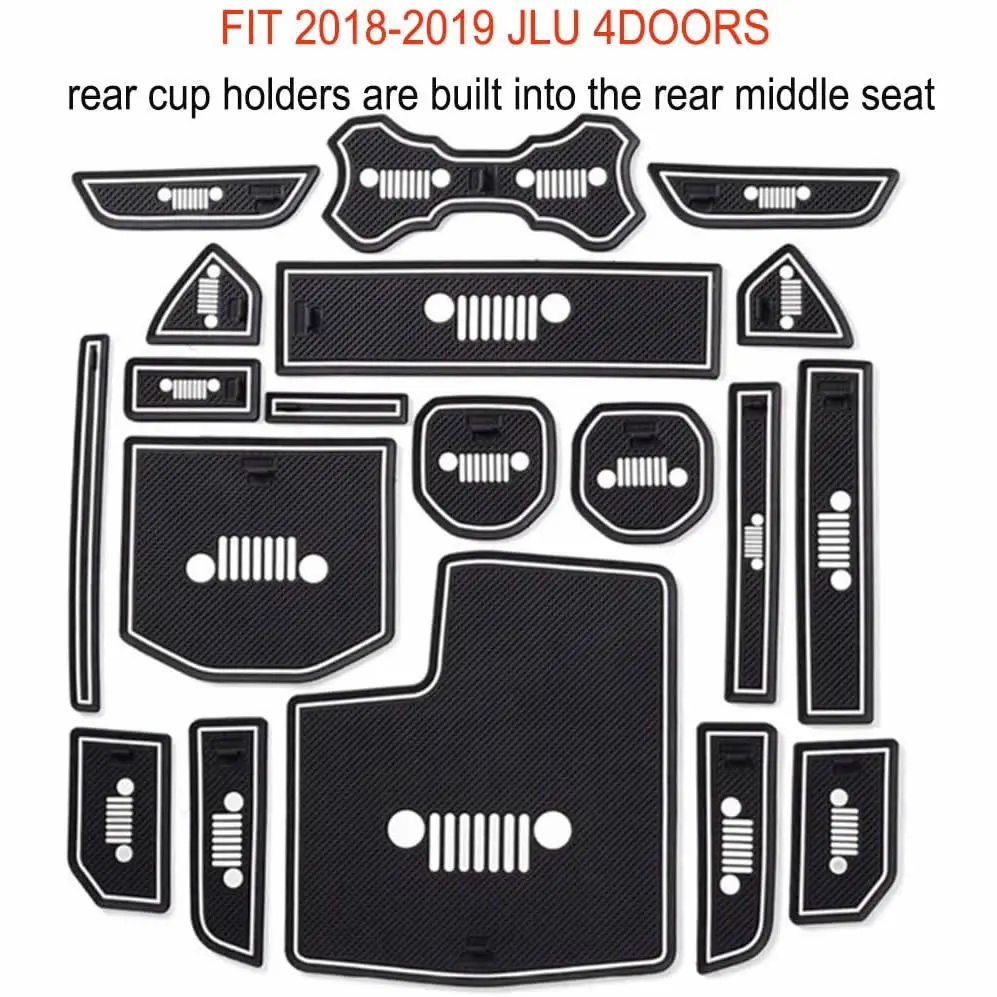 

Коврик для двери, ворот, слот, подушка, Нескользящие латексные коврики, украшение для интерьера автомобиля для 2018-2019 Jeep Wrangler JLU 4 двери