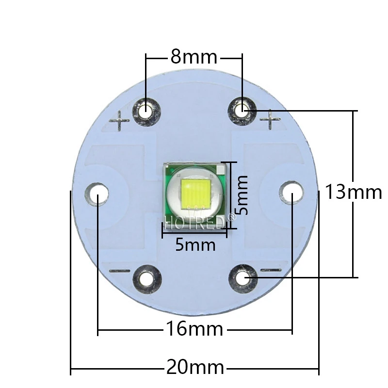 Светодиодный светильник Cree 10 Вт T6 XML2 U2 SMD5050 Круглый 20 мм PCB для вспышки