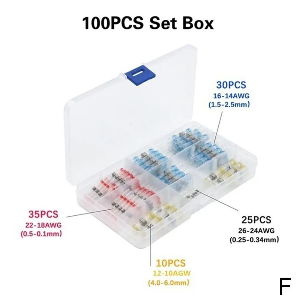 

150/50/100Pcs Heat Shrink Butt Crimp Terminals Waterproof Solder Seal Electrical Butt Connectors Wire Cable Splice Terminal Kit