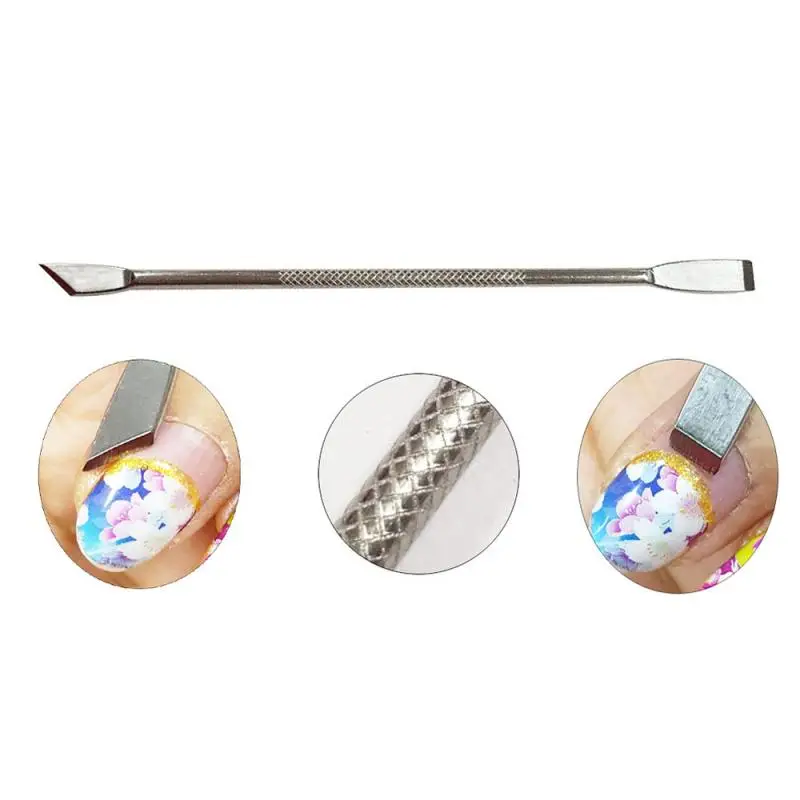 Нержавеющая сталь двойной головкой удаляет мертвую кожу пуш ап клей для ногтей