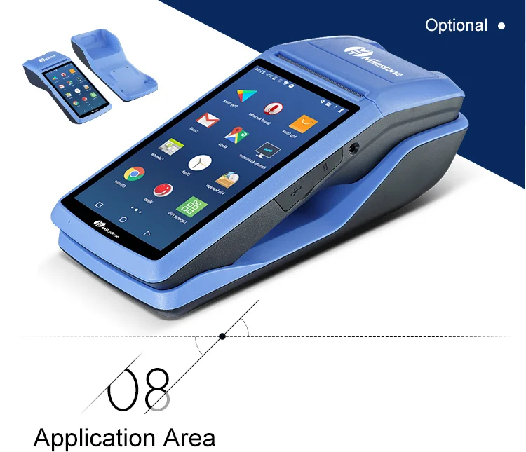 Веха пос-терминал принтер чековый сенсорный экран Bluetooth wifi GPRS POS машина USB SIM Портативный беспроводной Android MHT-M1