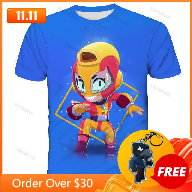 

8 To 19 Years Kids Shirts MAX Nita Cartoon Tops Teen Clothes POCO Shelly Shooter Game 3D Printed T-shirt Boys Girls