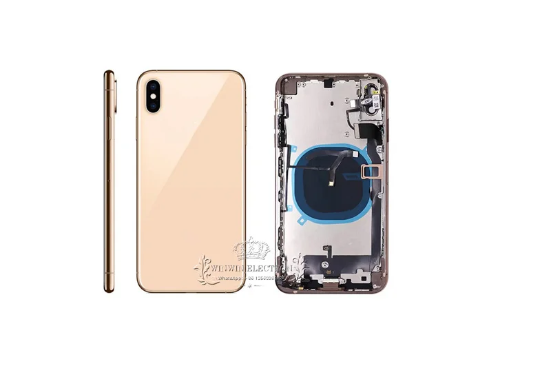Протестированная задняя крышка средняя Рамка для iphone XS MAX Корпус Шасси с гибким кабелем в сборе задняя крышка аккумулятора и кнопки