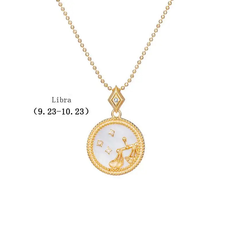 Ожерелье из серебра 925 пробы с подвеской в виде 12 знаков зодиака|Ожерелья