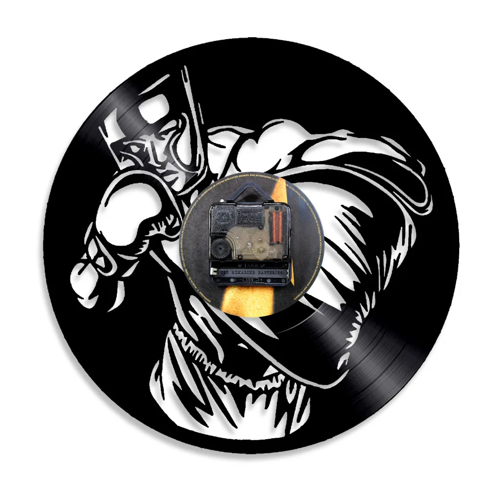 Виниловые часы для бокса настенные спорта хобби Pugilist декоративные винтажные