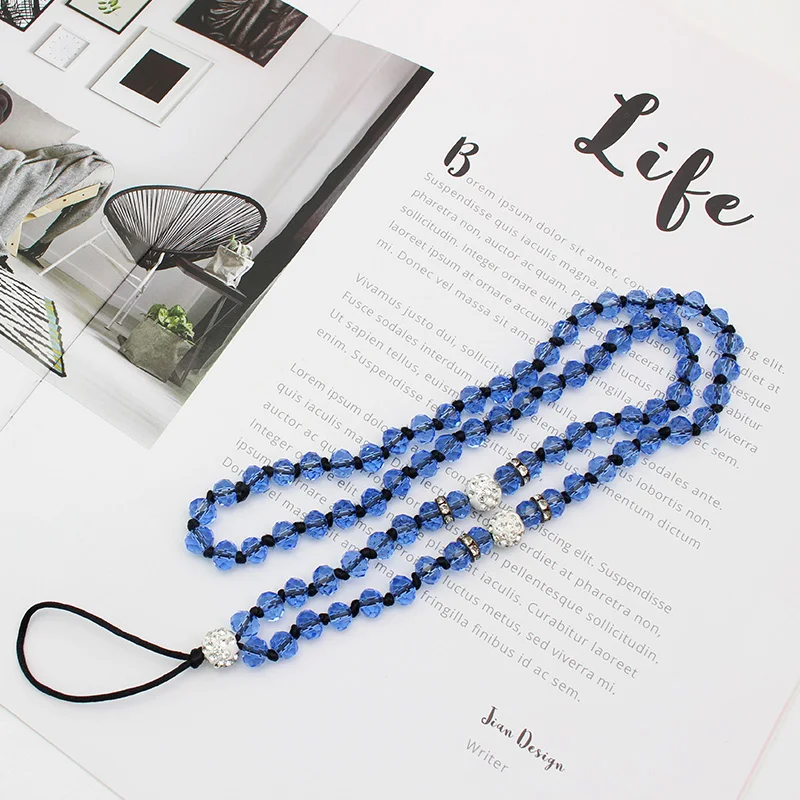 

Universal Phone Charm Strap Fashion Crystal Beads Hand Wrist Lanyard for Phones iPhone X Samsung Xiaomi Camera GoPro Keychain