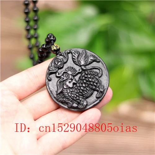 Натуральный черный зеленый китайский кулон цилина из нефрита обсидиановое