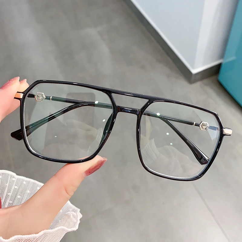 

Новинка 2021, очки с защитой от голубого света TR90, Большие зеркальные очки для чтения в том же стиле для мужчин и женщин, мужчин