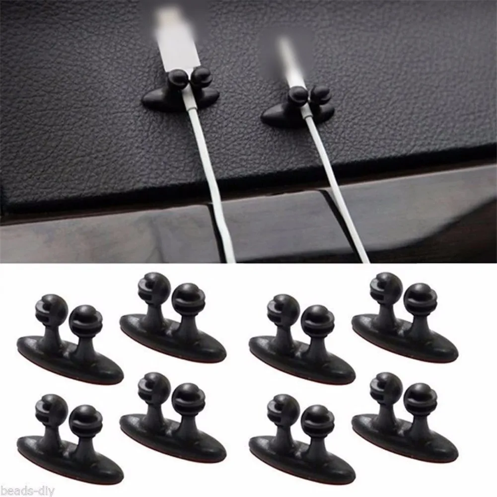 

Black PVC 3 In1 Cable Clips Management Holder Cord Wire Line Organizer For Car Cable Management Rack Optional