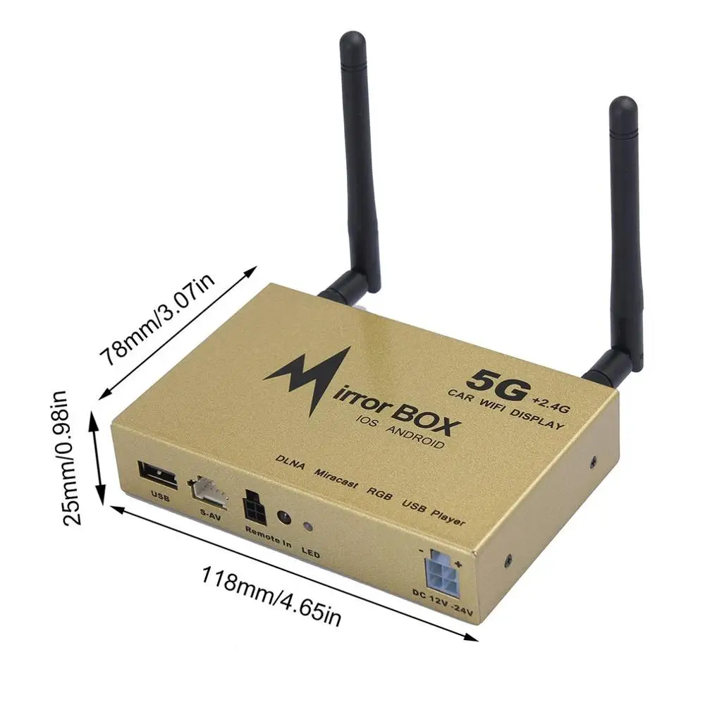 Автомобильный wifi зеркальный бокс для Android iOS для навигации по мобильному телефону к ЖК-мониторам универсальный A/V зеркальный конвертер 5G