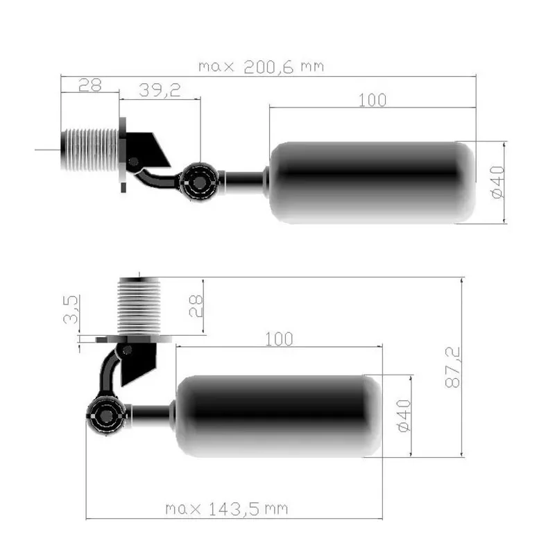 Пластиковый поплавковый шаровой клапан для воды отключение 1/2 дюйма