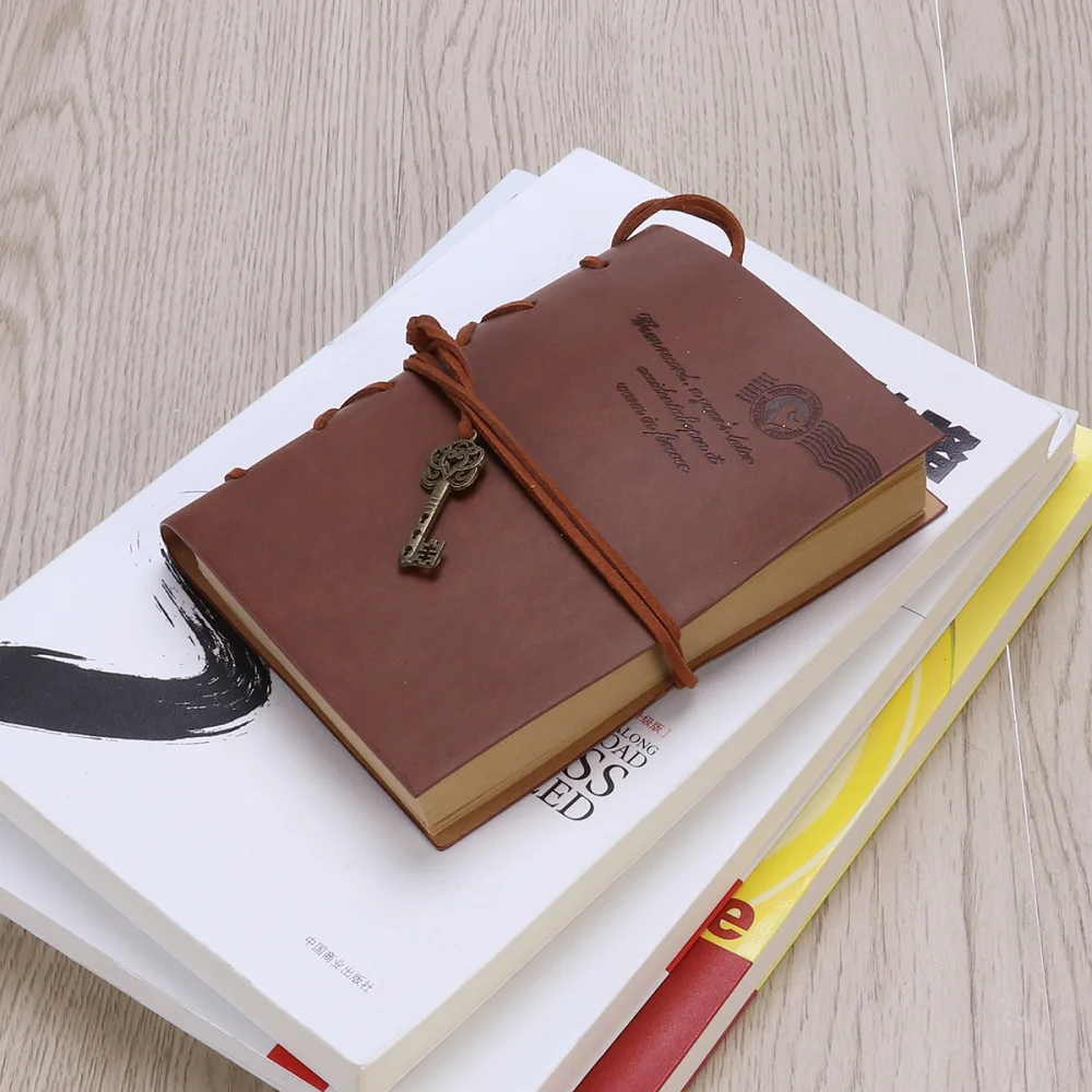 

Notebook Paper Vintage with PU Cover for Travel Journal Diary Sketchbook Red (Coffee)