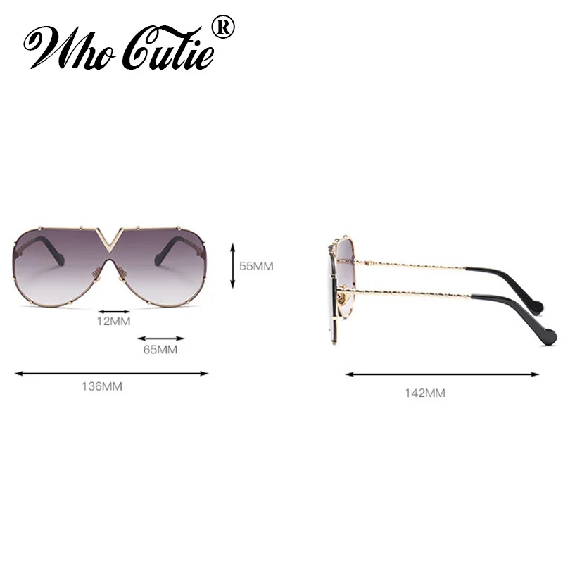 WHO CUTIE фирменный дизайн авиационные солнцезащитные очки без оправы мужские